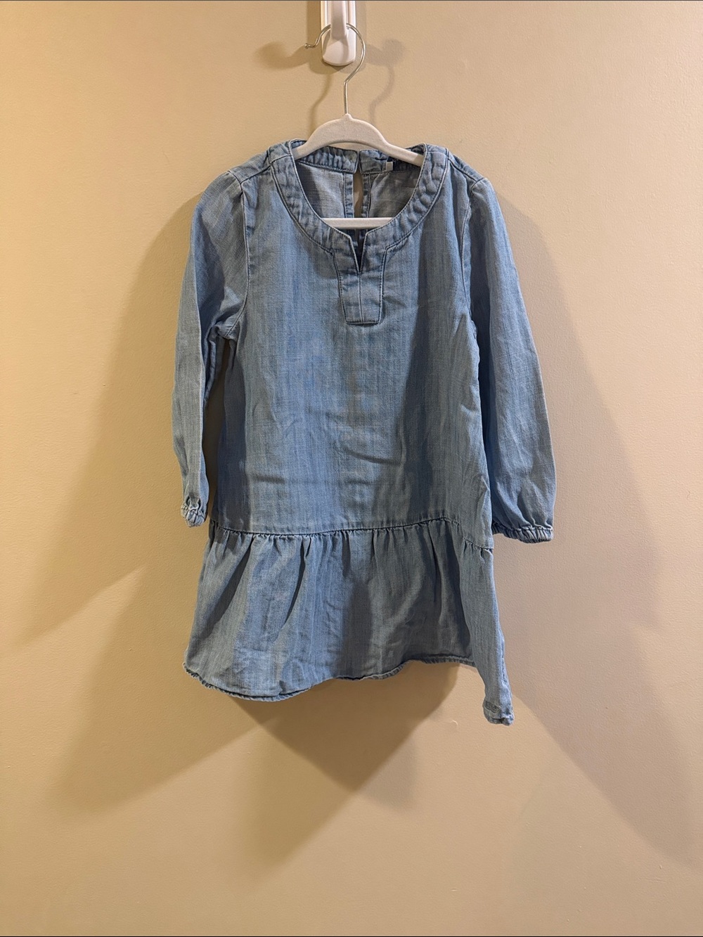 Vineyard Vines Light Denim Ruffle-Hem Kids Dress